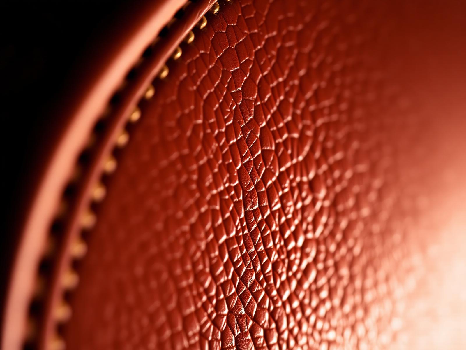 Macro of premium hand-stitched leather
